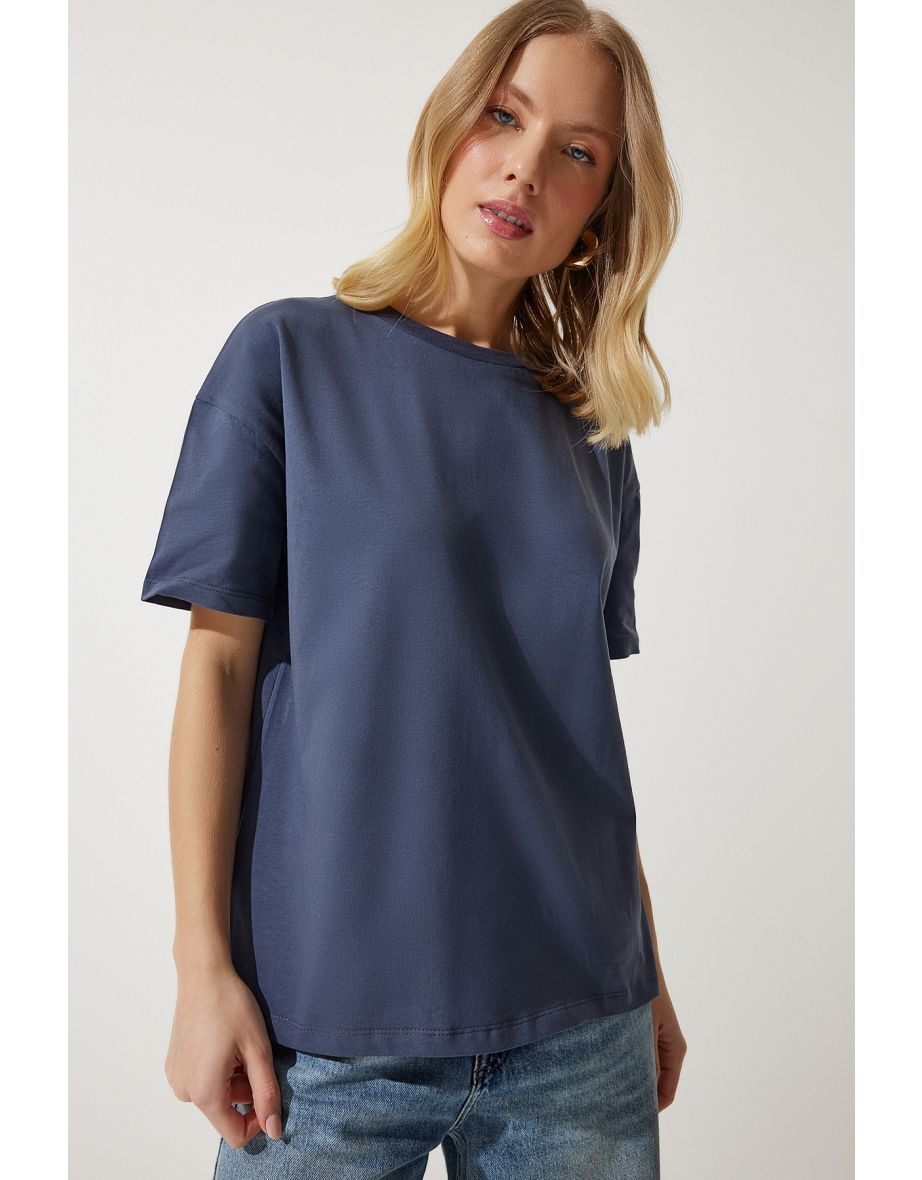 Women's Smoked Loose Basic Cotton T-Shirt