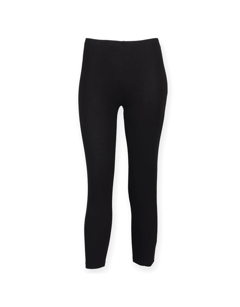 SF Womens/Ladies 3/4 Training / Fitness Sports Leggings - Black