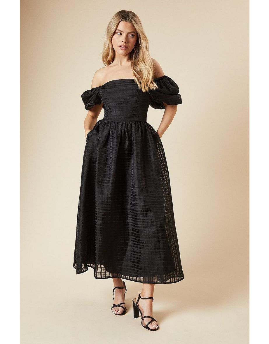 DP Luxe Seersucker Square Neck Midi Dress - 3