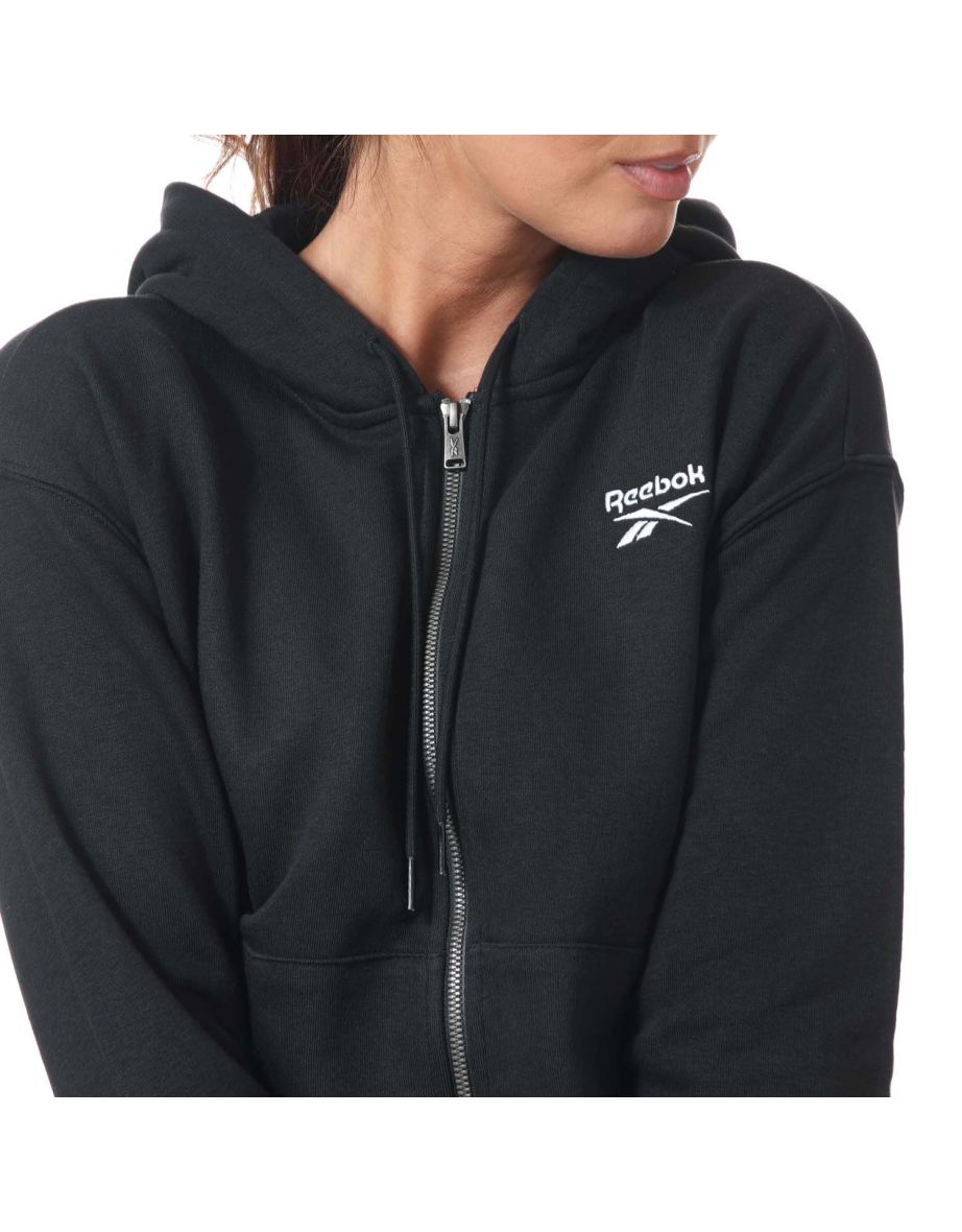 Women's Reebok Identity Zip-Up Track Top in Black - 5
