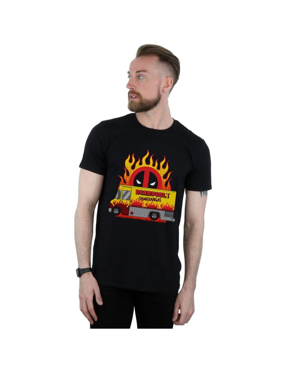 Marvel Mens Deadpool Chimichangas Van T-Shirt - Black