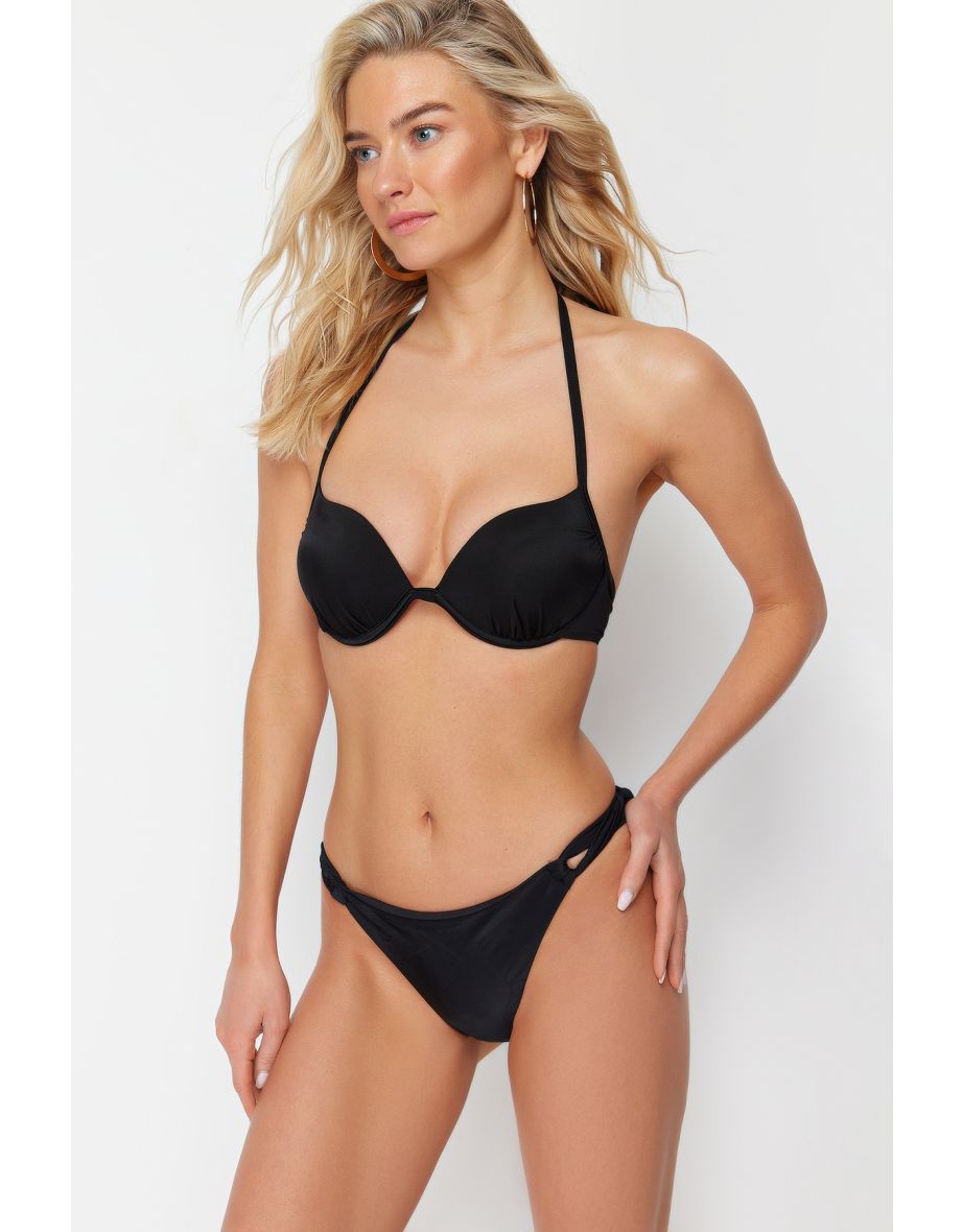 Black Cut Out/Window Bikini Bottom