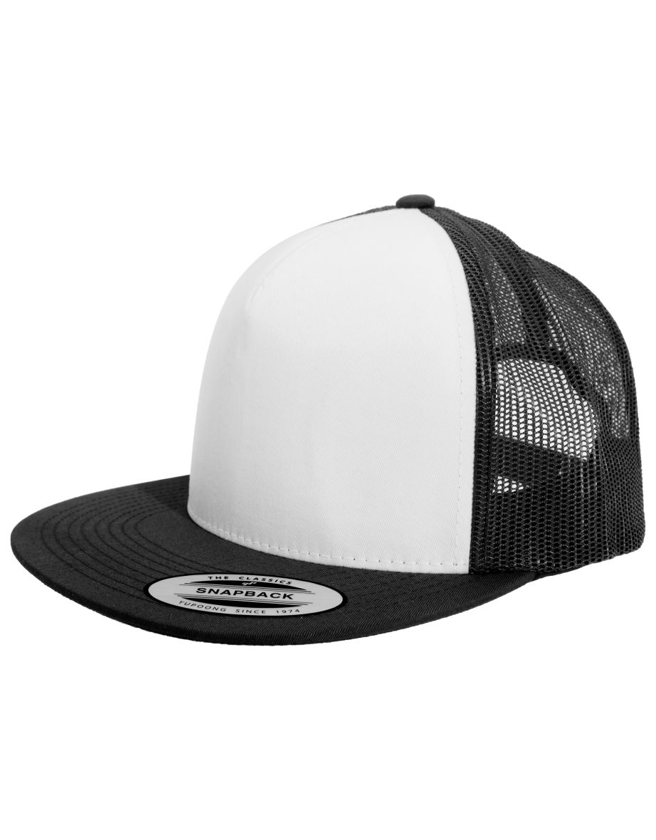 Yupoong Flexfit Unisex Classic Trucker Snapback Cap - Black/White/Black