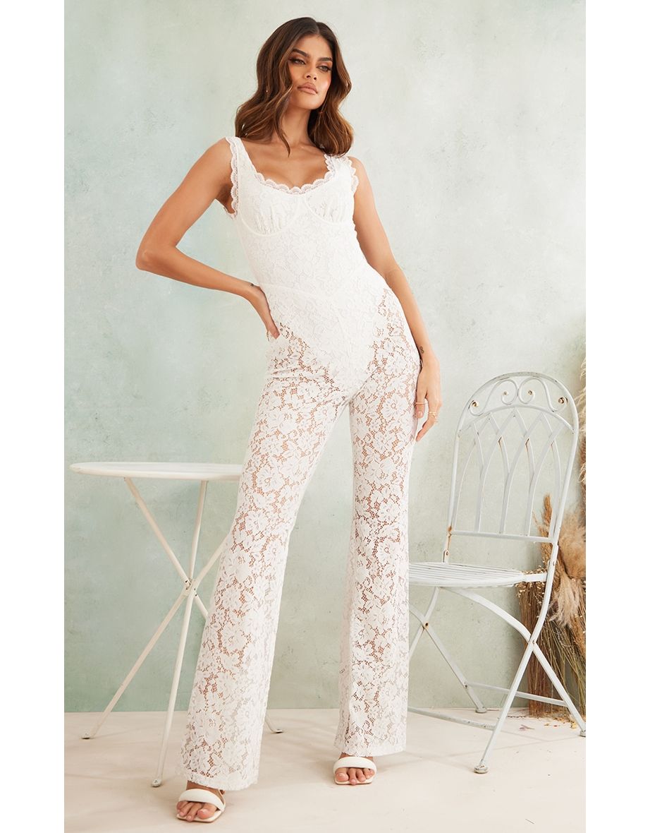 All white hot sale lace jumpsuit