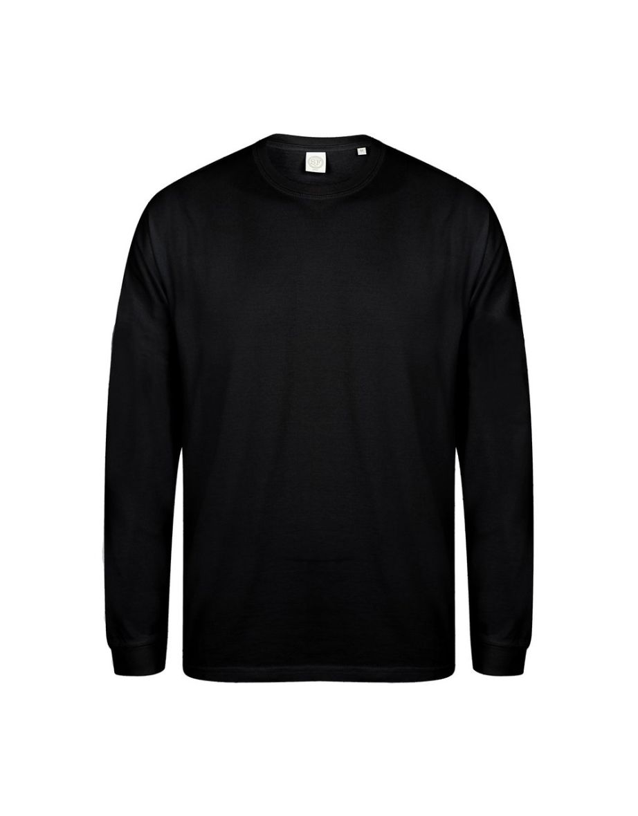 Skinnifit Mens Drop Shoulder Slogan Top - Black