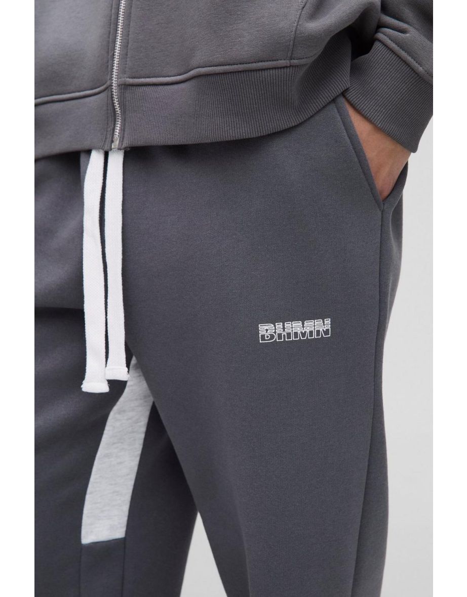 Relaxed Colour Block Gusset Joggers - charcoal - 2