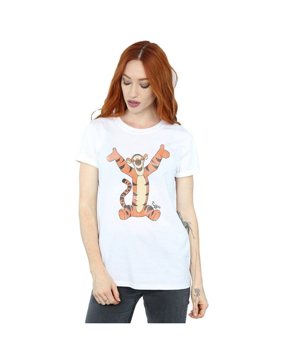 Winnie the Pooh Womens/Ladies Tigger Cotton Boyfriend T-Shirt - White