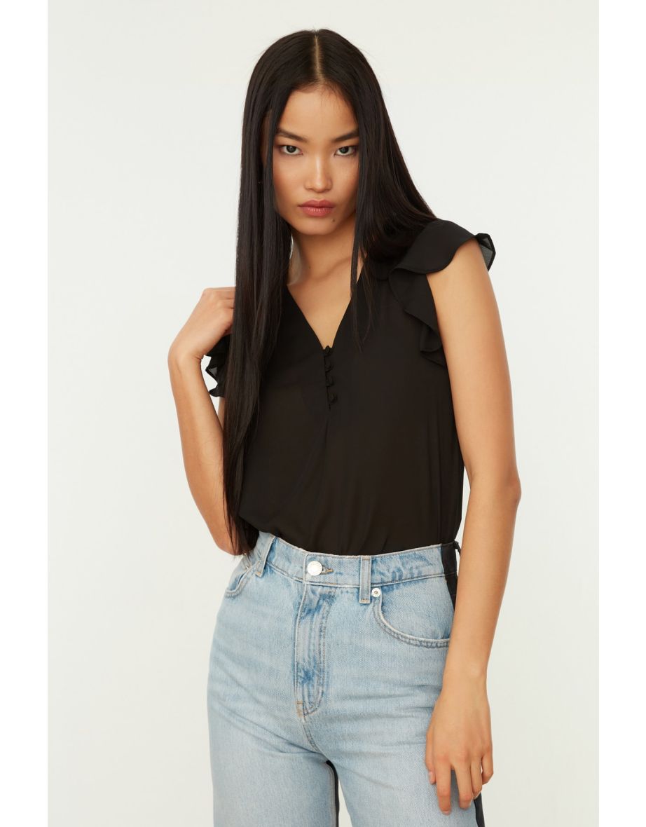 Blouse - Black - Regular fit