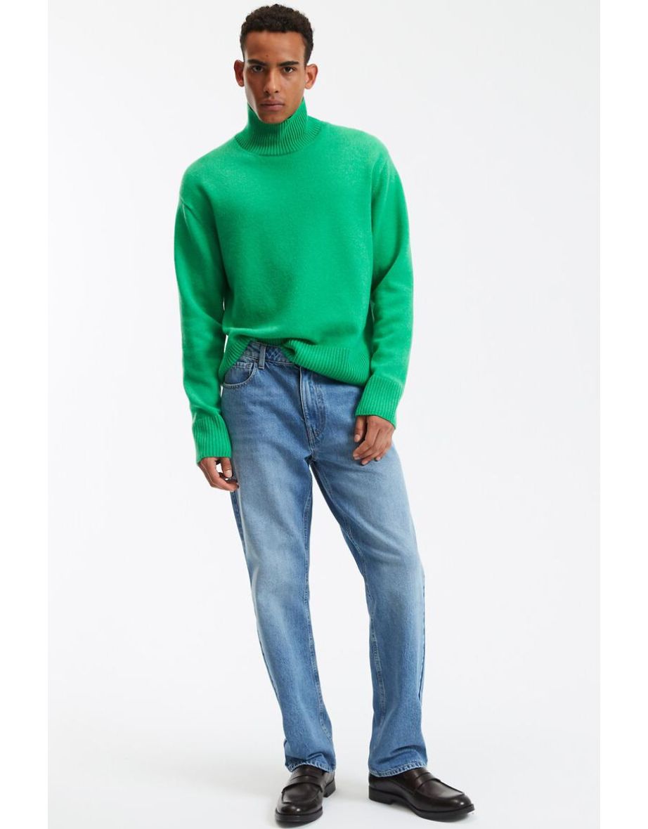 Wool/Cashmere Jumper/Sweater with Funnel Neck, Made in France