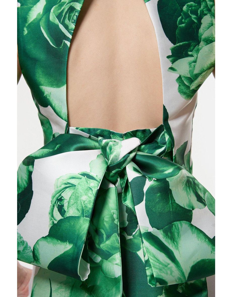 Green Rose Twill Bow Detail Top - 2