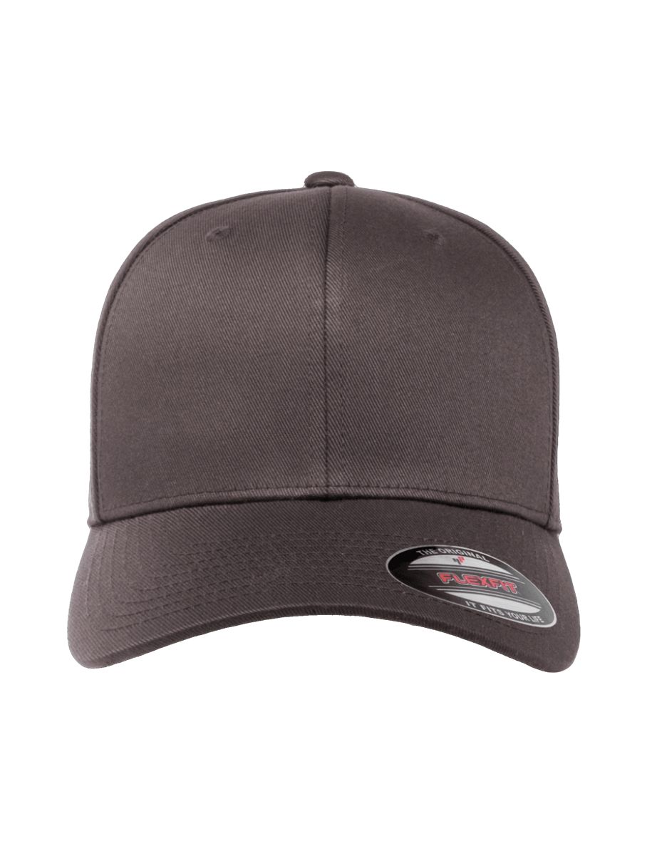 Yupoong Mens Flexfit Fitted Baseball Cap - Dark Grey/Dark Grey - 2
