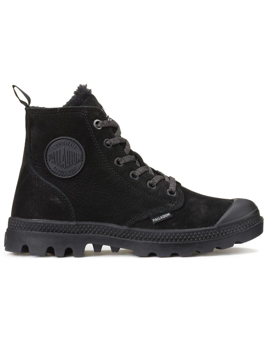 Pampa Hi Zip High Top Trainers in Leather with Faux Fur Lining