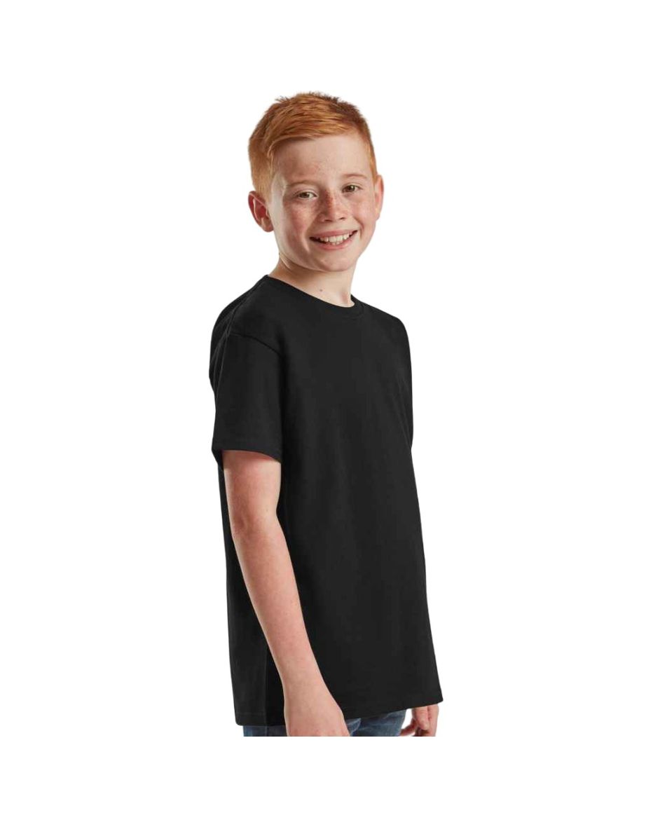 Fruit of the Loom Childrens/Kids Iconic 195 Plain T-Shirt - Black - 3