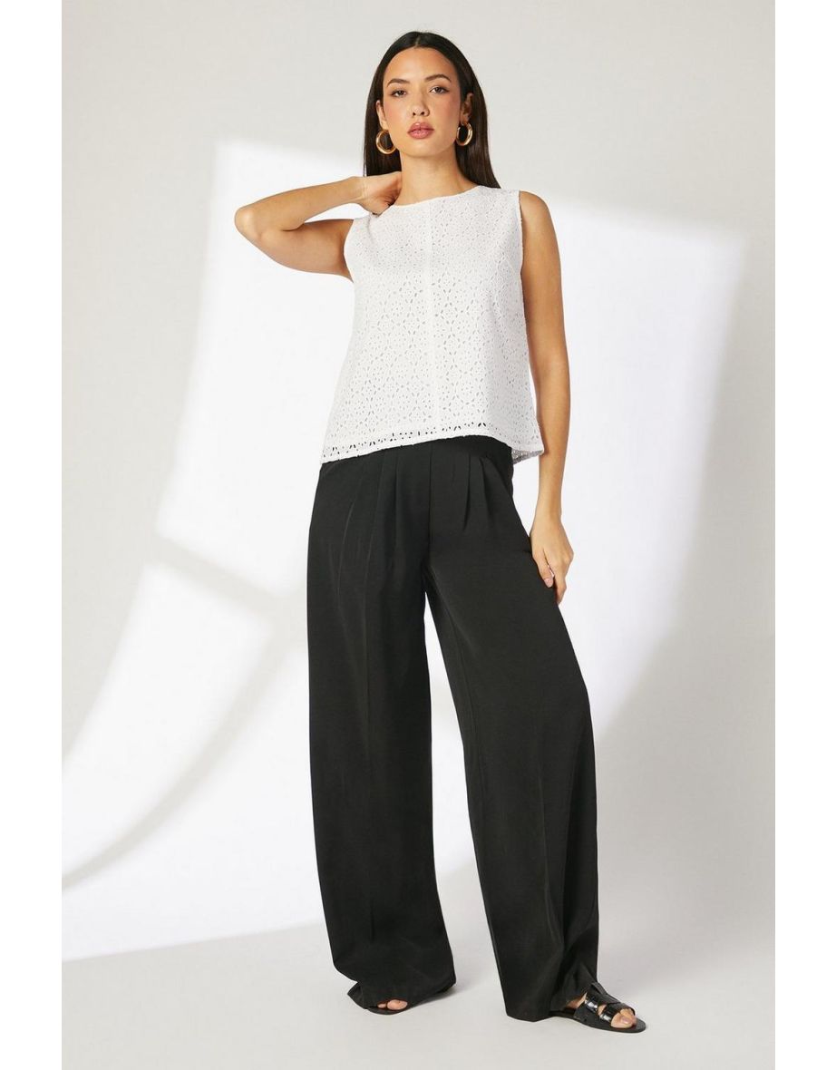Ivory Broderie Swing Shell Top Co -ord