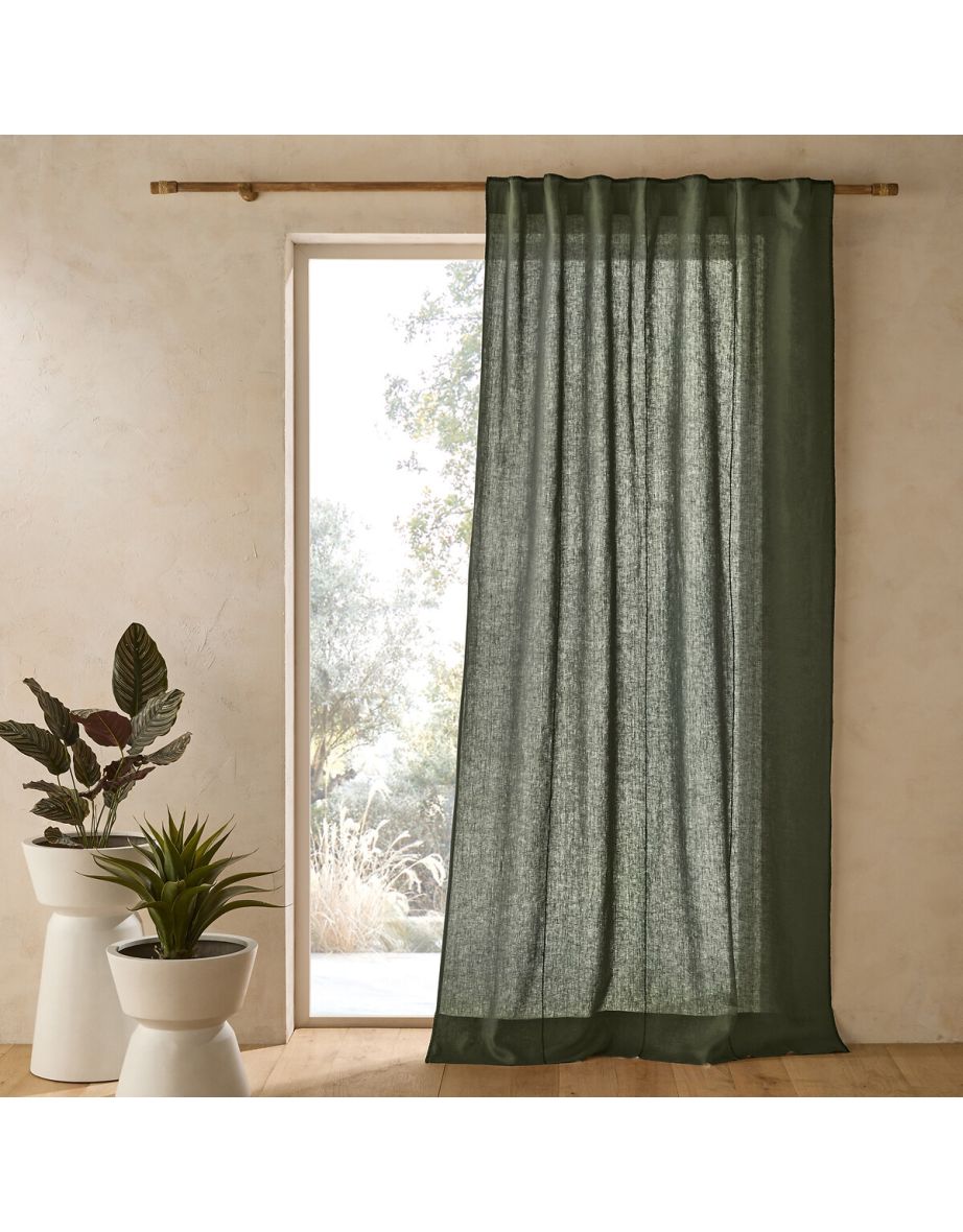 Tojos 100% Washed Linen Hidden Tab Curtain