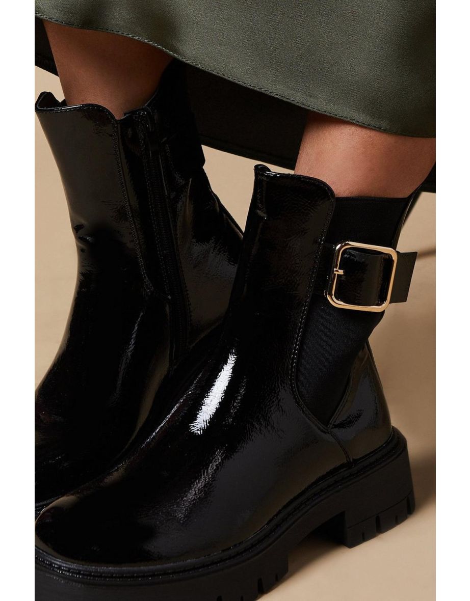 Omar Buckle Detail Elastic Gusset Chelsea Boot - 3