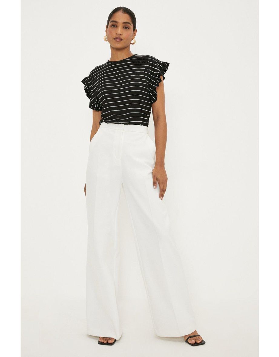 Frill Trim Stripe T-Shirt - 2