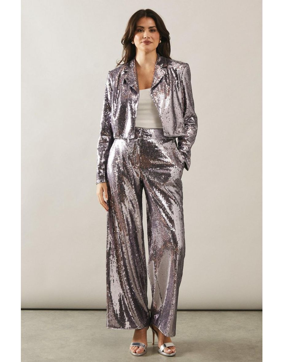 Sequin Crop Blazer