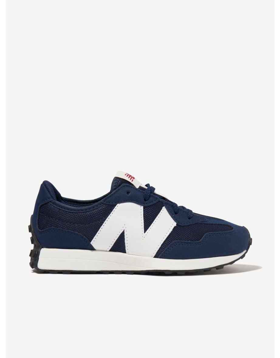 Kids 327 Lace Up Logo Trainers in Blue