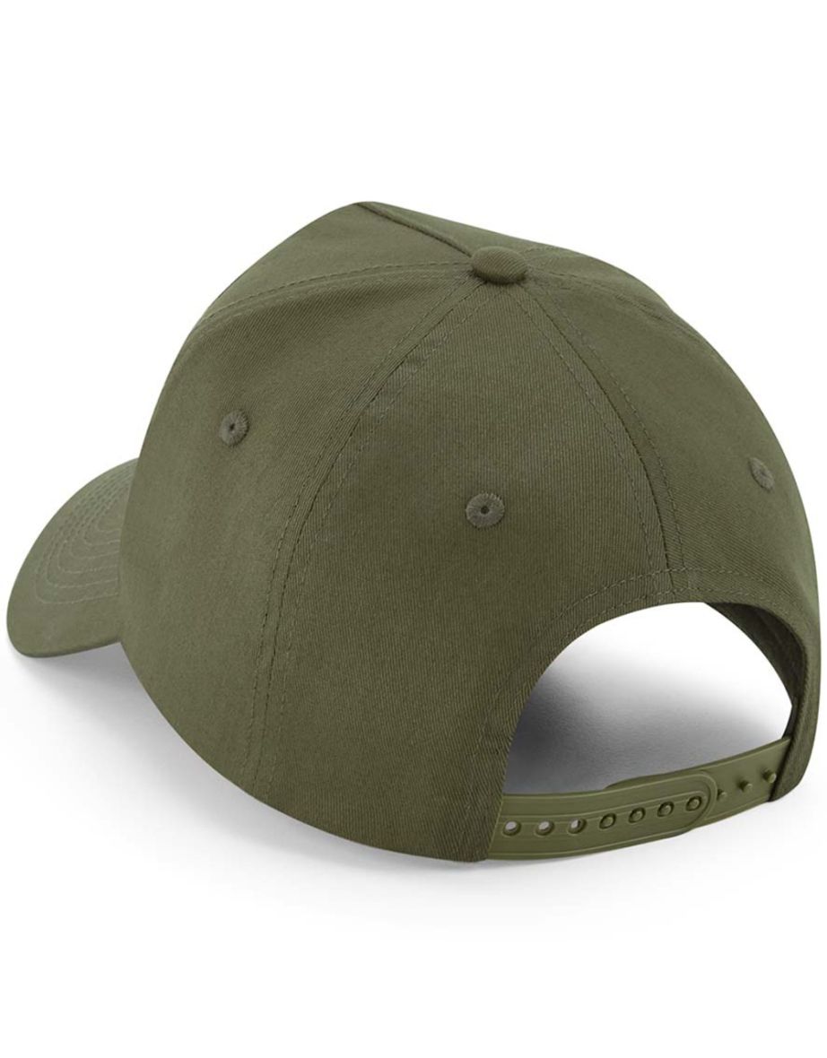 Beechfield 5 Panel Removable Patch Baseball Cap - Military Green - 1