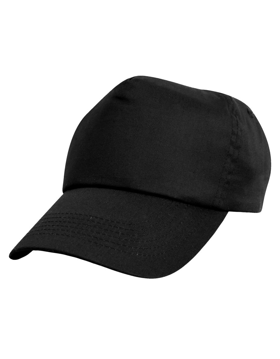 Result Unisex Childrens/Kids Plain Basebll Cap - Black - 1