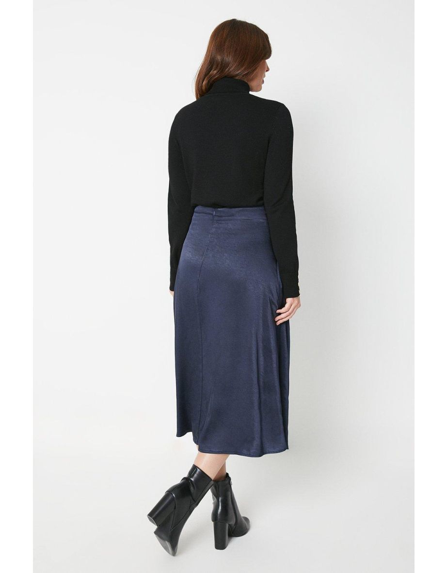 Heavy Viscose Satin Bias Cut Midaxi Skirt - 2