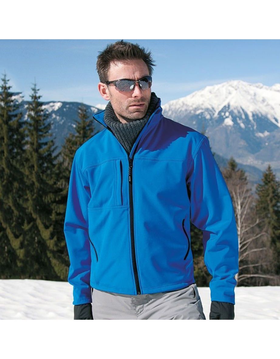 Result Mens Softshell Premium 3 Layer Performance Jacket (Waterproof, Windproof & Breathable) - Azure Blue - 3