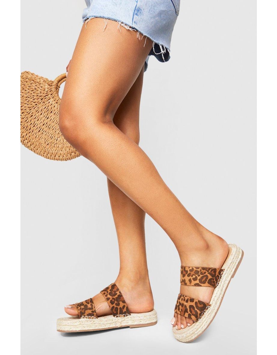 Leopard double strap on sale sandals