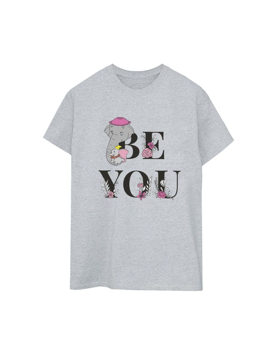 Disney Womens/Ladies Dumbo Be You Cotton Boyfriend T-Shirt - Sports Grey