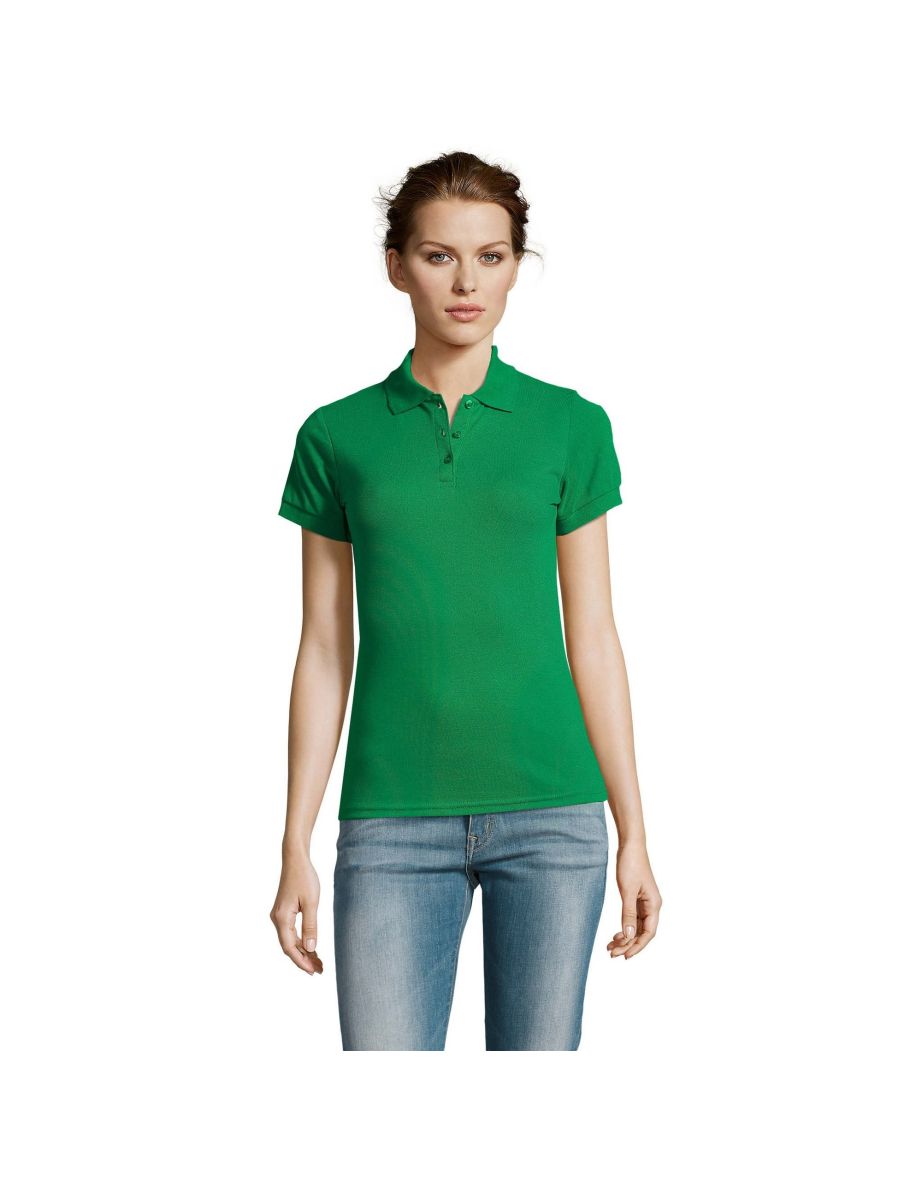 SOLs Womens/Ladies Prime Pique Polo Shirt - Kelly Green - 3