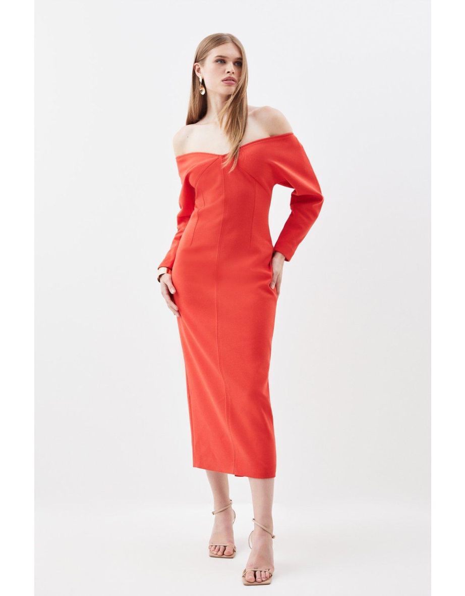 Karen millen cold sales shoulder midi dress