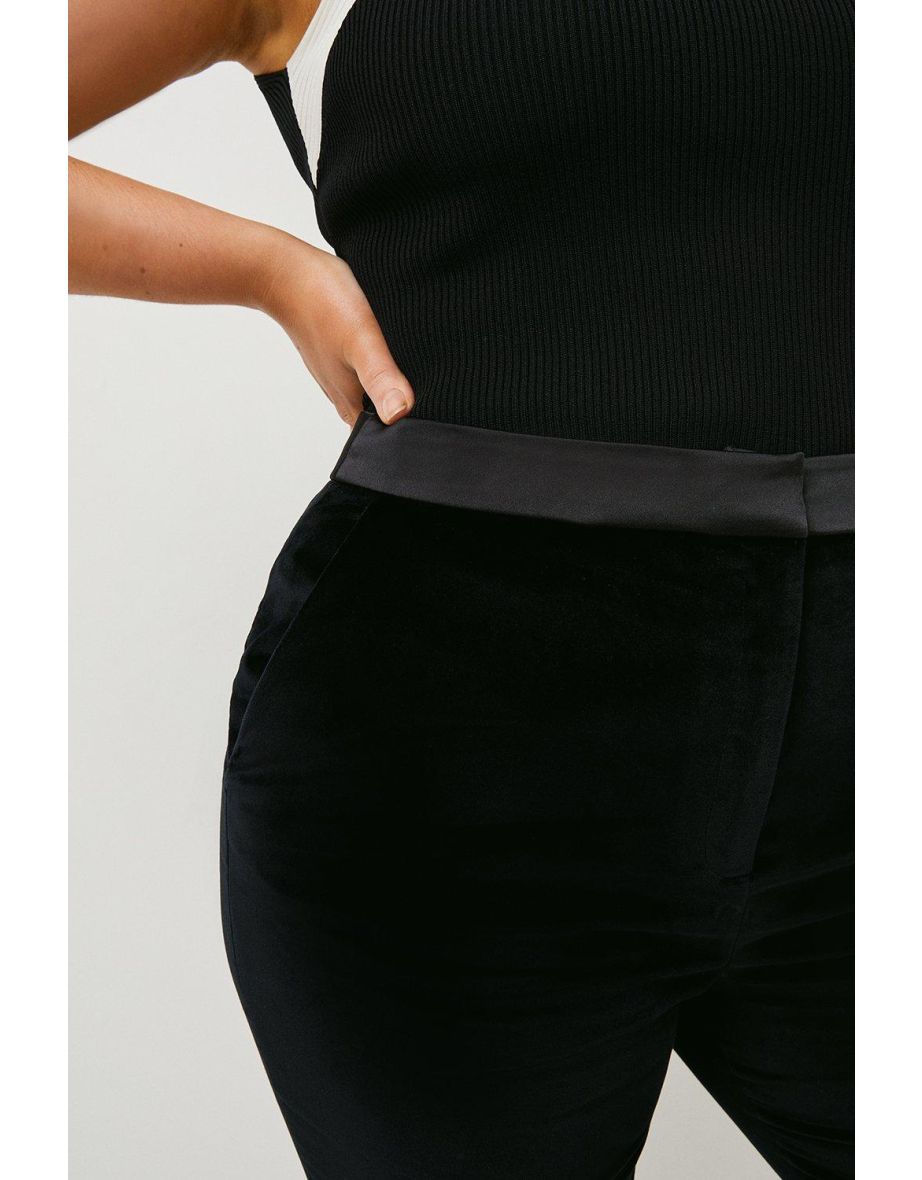 Plus Size Italian Stretch Velvet Trousers - 2
