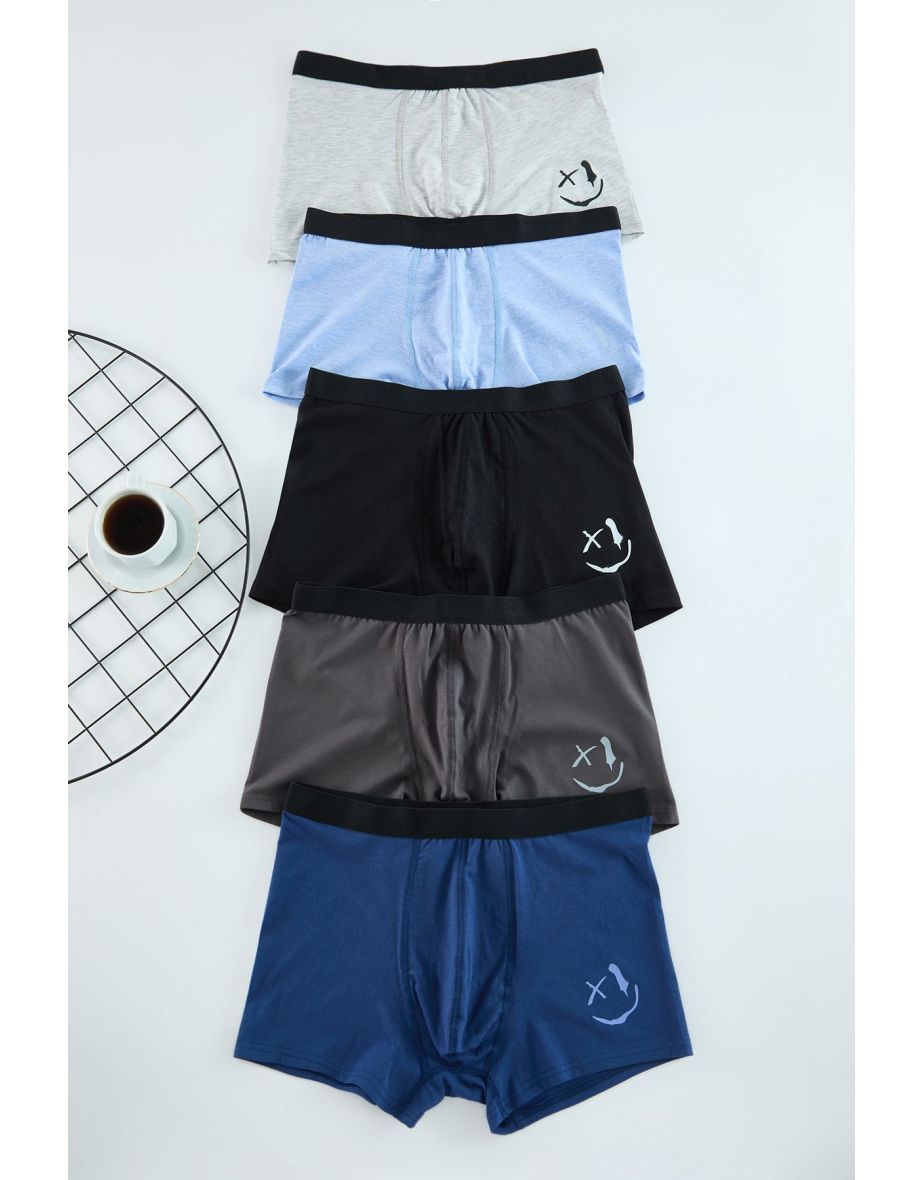 5 Pack Patterned/Plain Pack Boxers