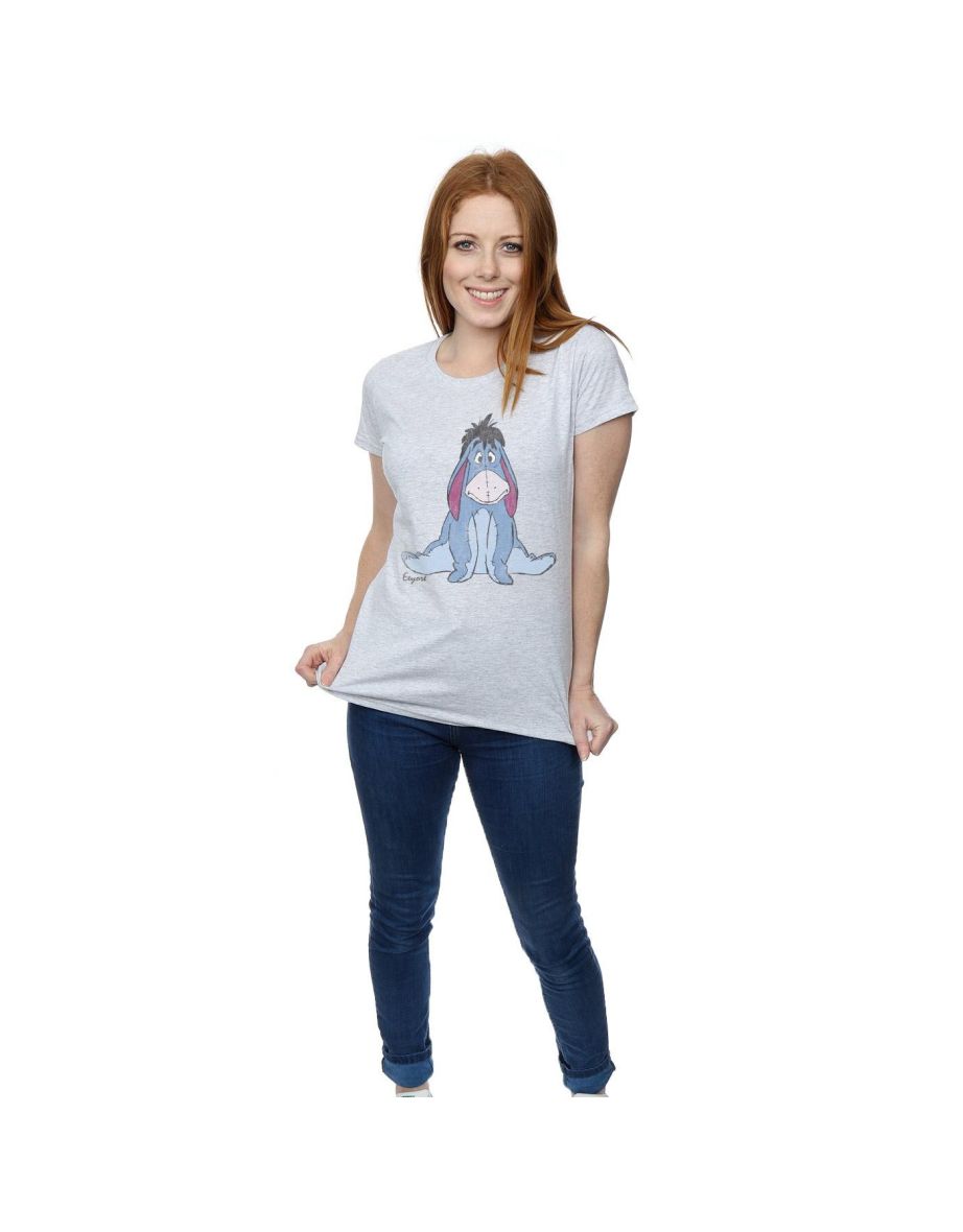 Disney Womens/Ladies Winnie The Pooh Classic Eeyore Cotton T-Shirt - Heather Grey - 3