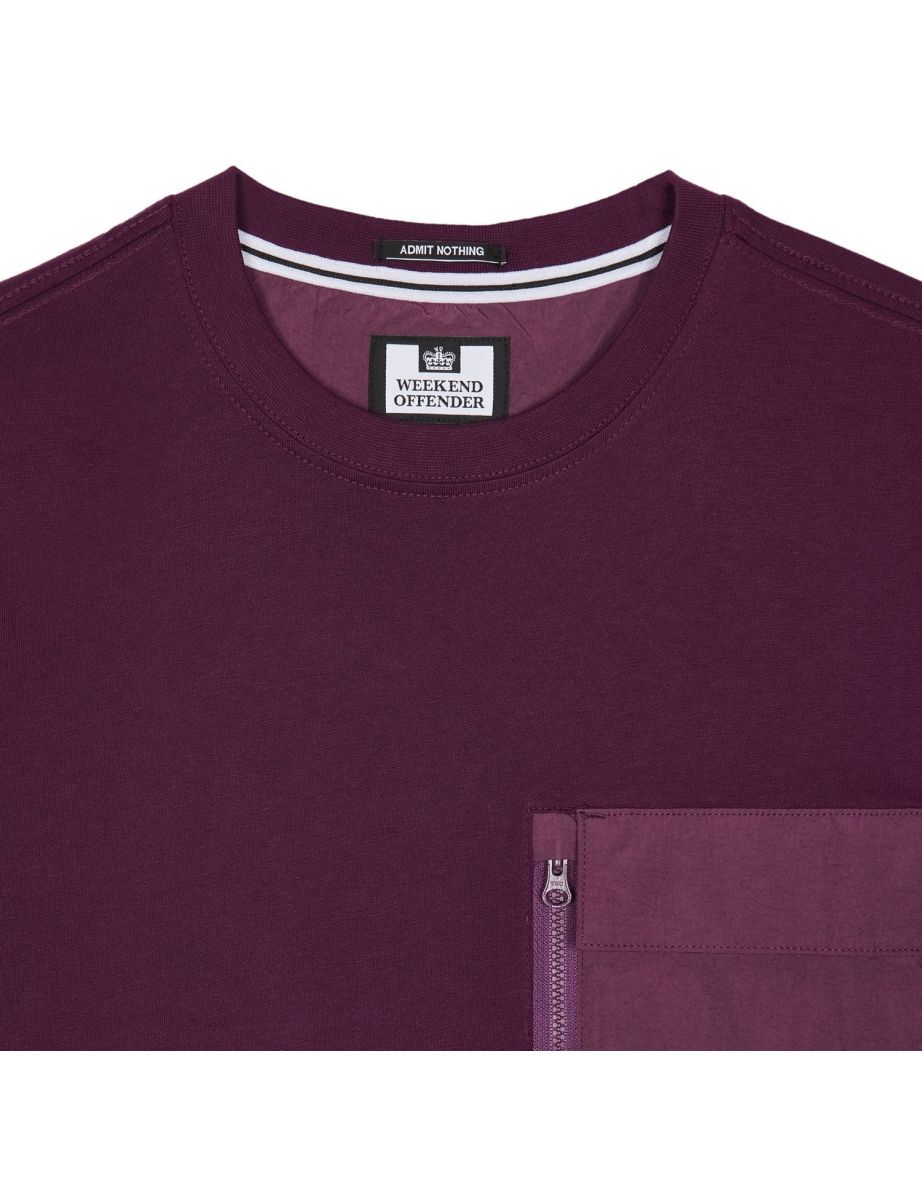 Men's Weekend Offender Takaji Parachute Pocket T-Shirt in Red - 5