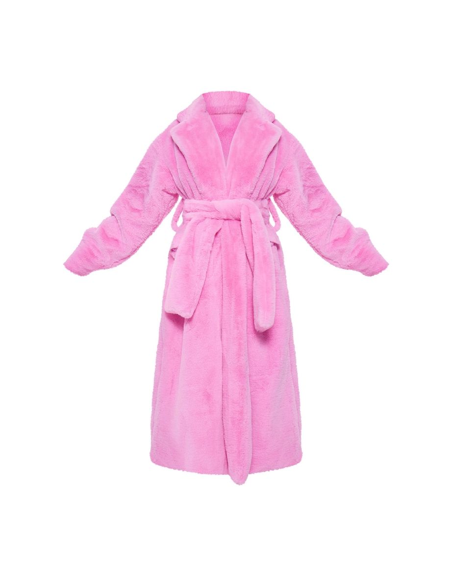 Plus Candy Pink Faux Fur Coat - 4