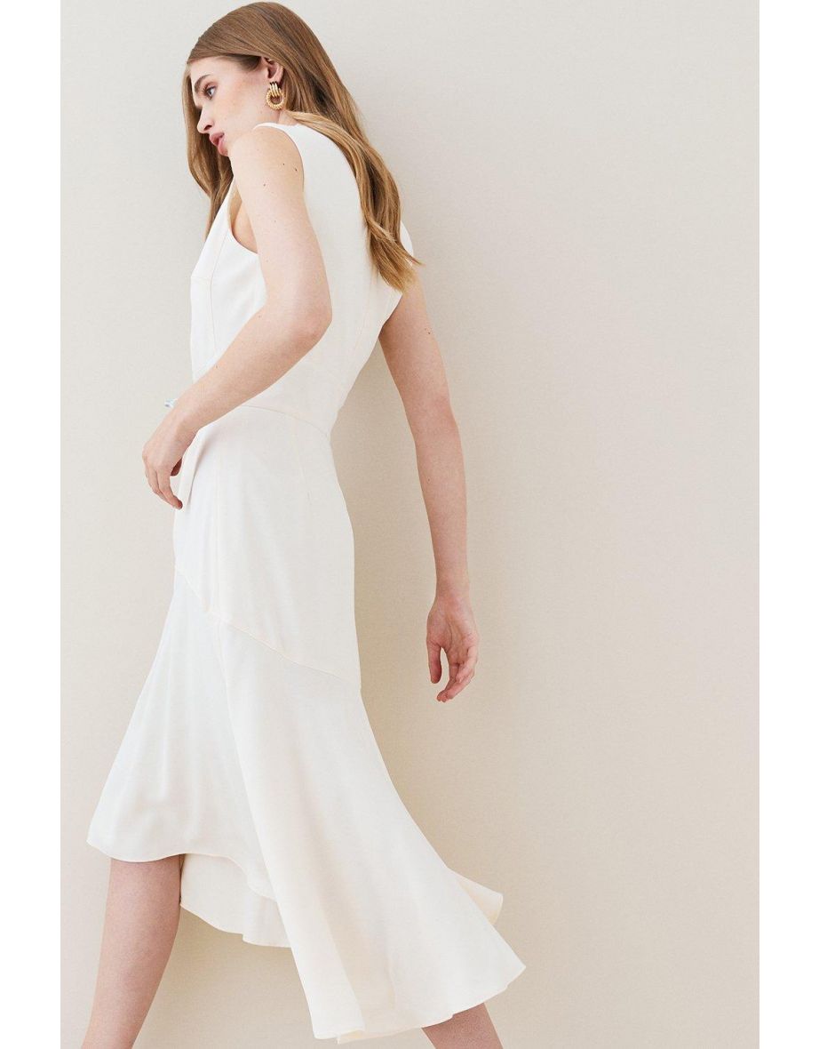 Soft Tailored High Low Midi Dress - 2