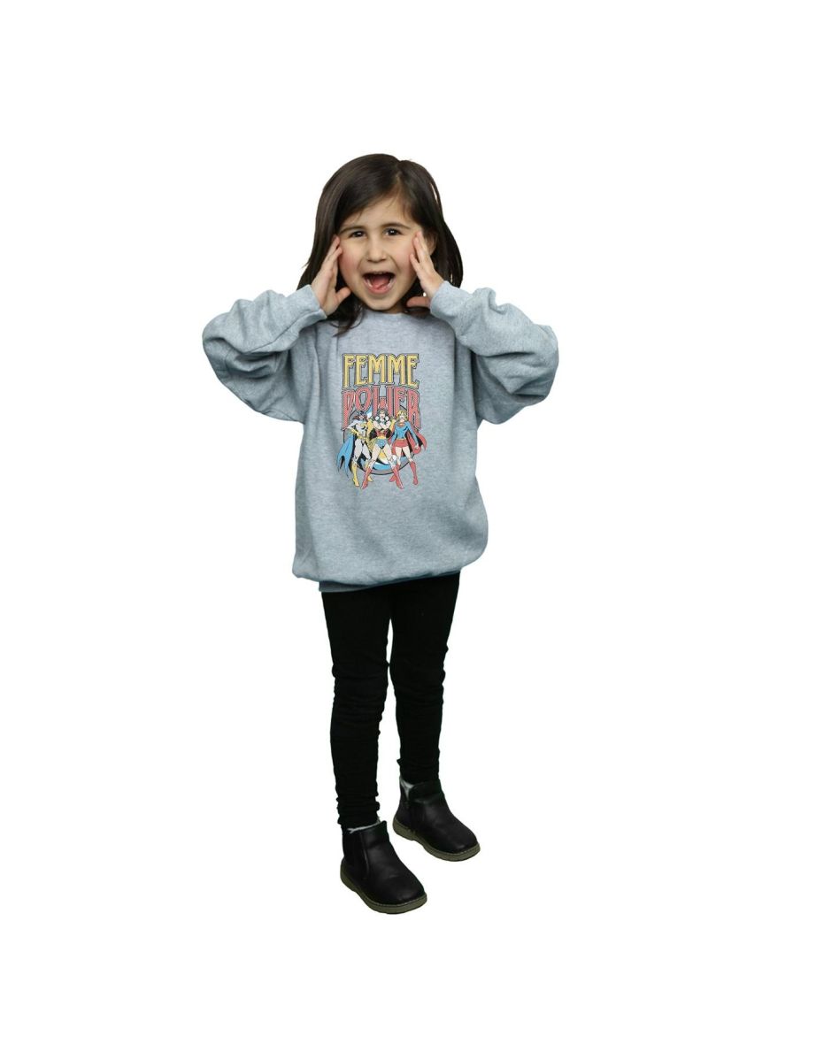 DC Comics Girls Wonder Woman Femme Power Sweatshirt - Sports Grey - 3