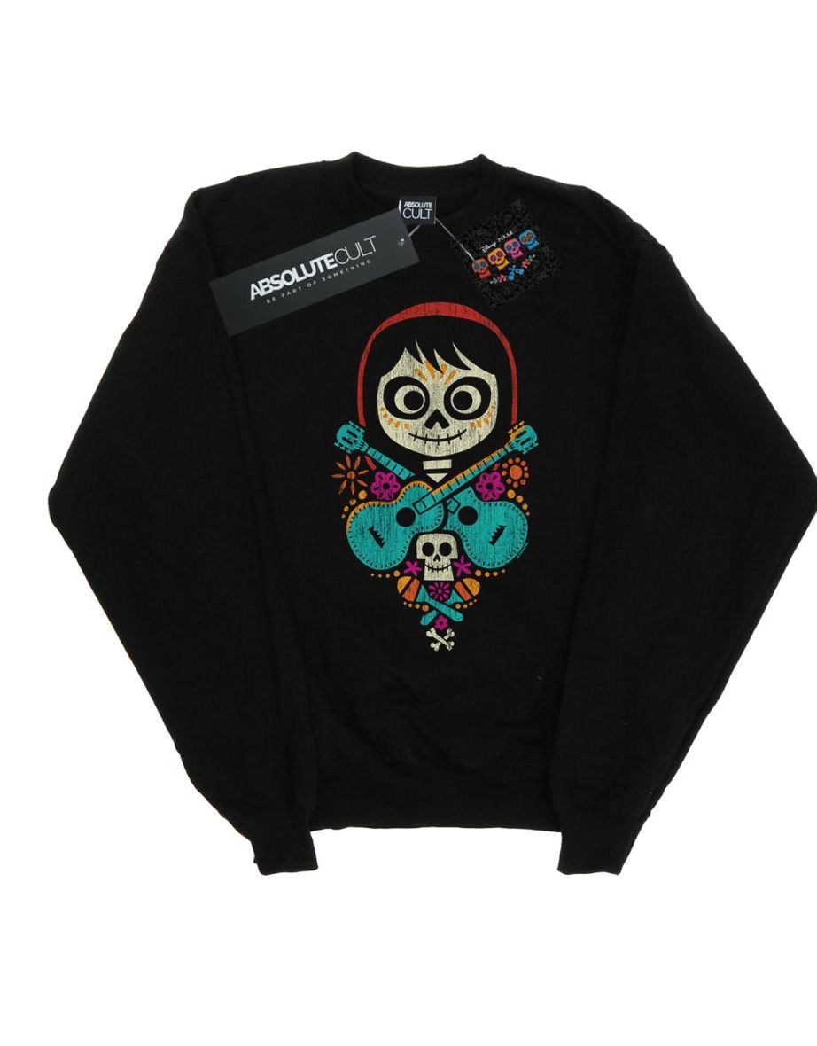 Disney Girls Coco Miguel Crossed Guitars Sweatshirt - Black