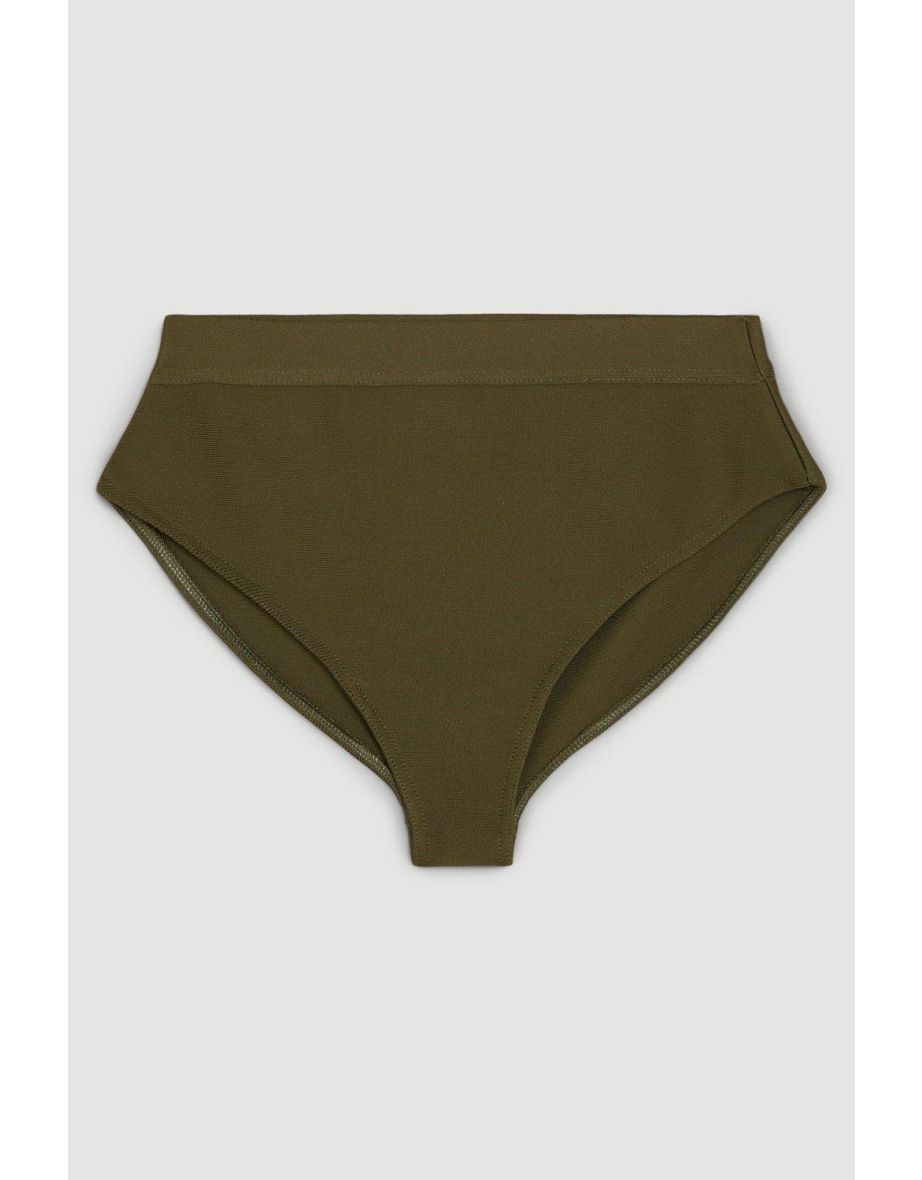 High Waisted Bandage Bikini Bottoms - 3