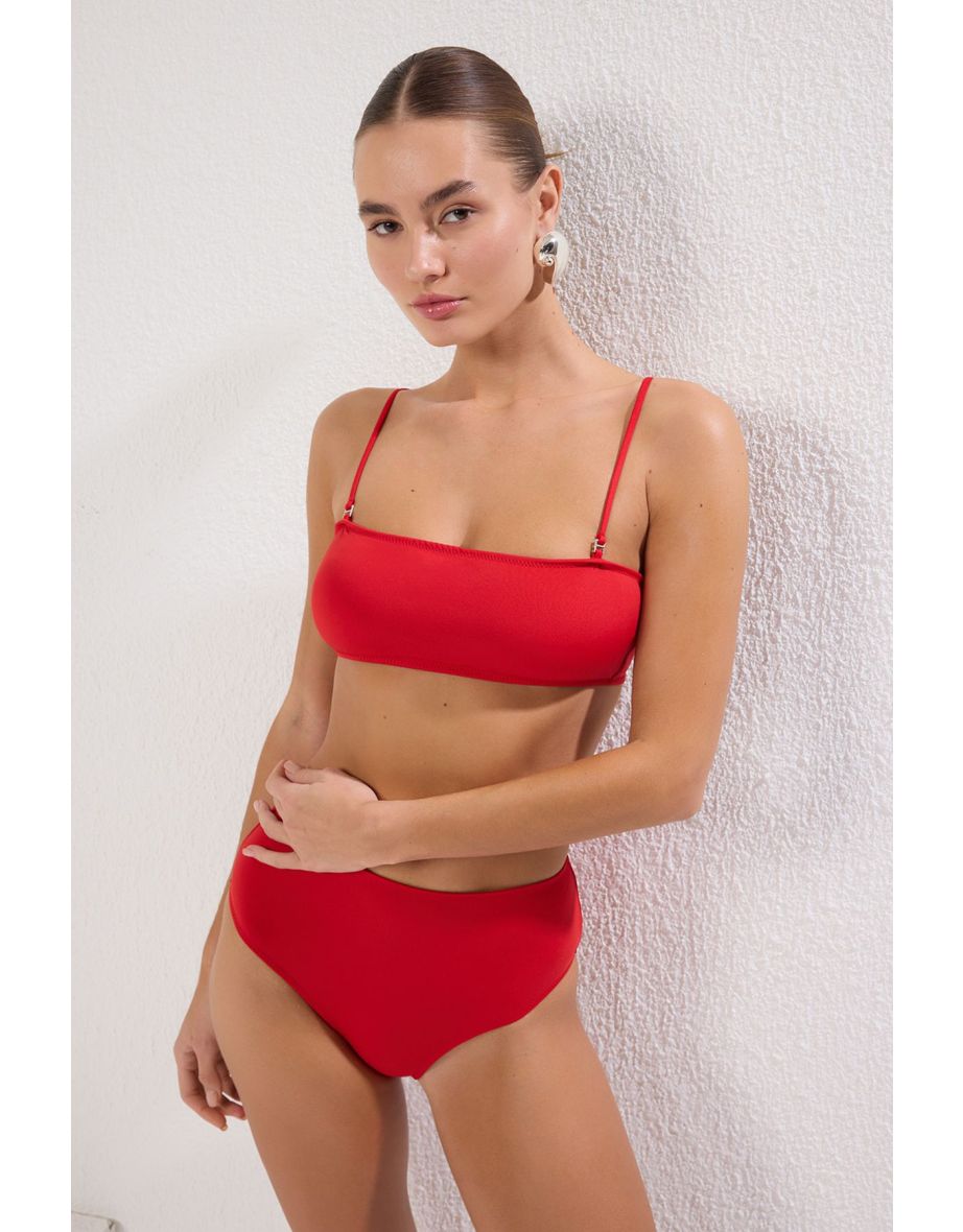 Red Bralette Bikini Top