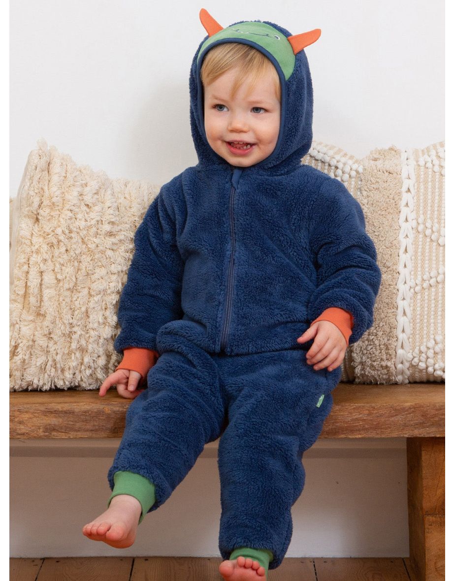 Huggle bub fleece onesie navy