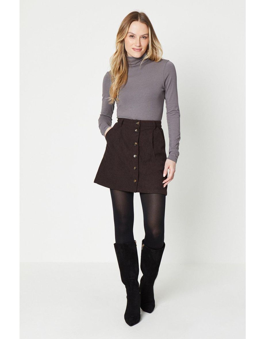 Shop Cord Button Front Mini Skirt Online in Oman VogaCloset