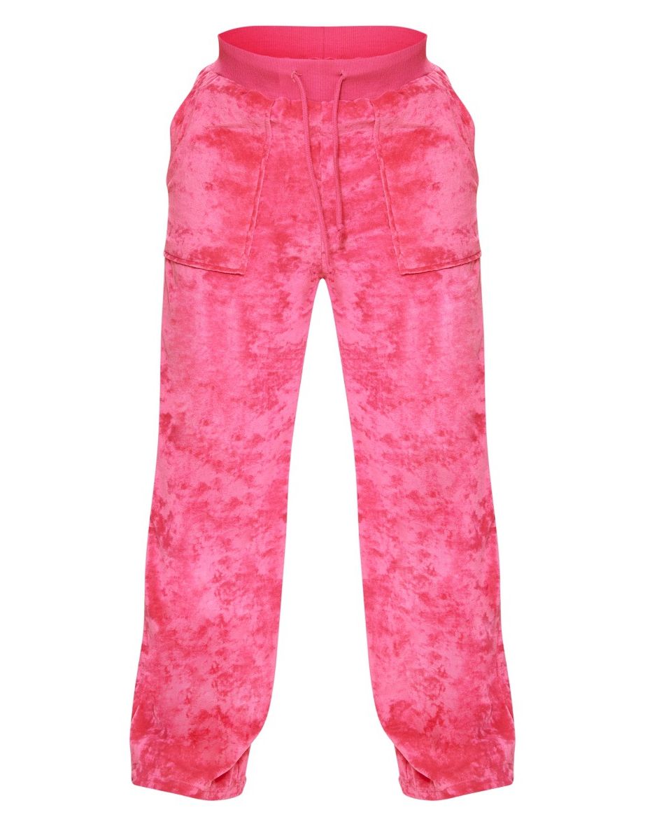 Shape Bright Pink Velour Wide Leg Trousers - 4