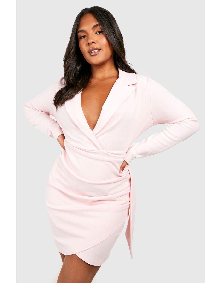 Plus size clearance pink blazer dress