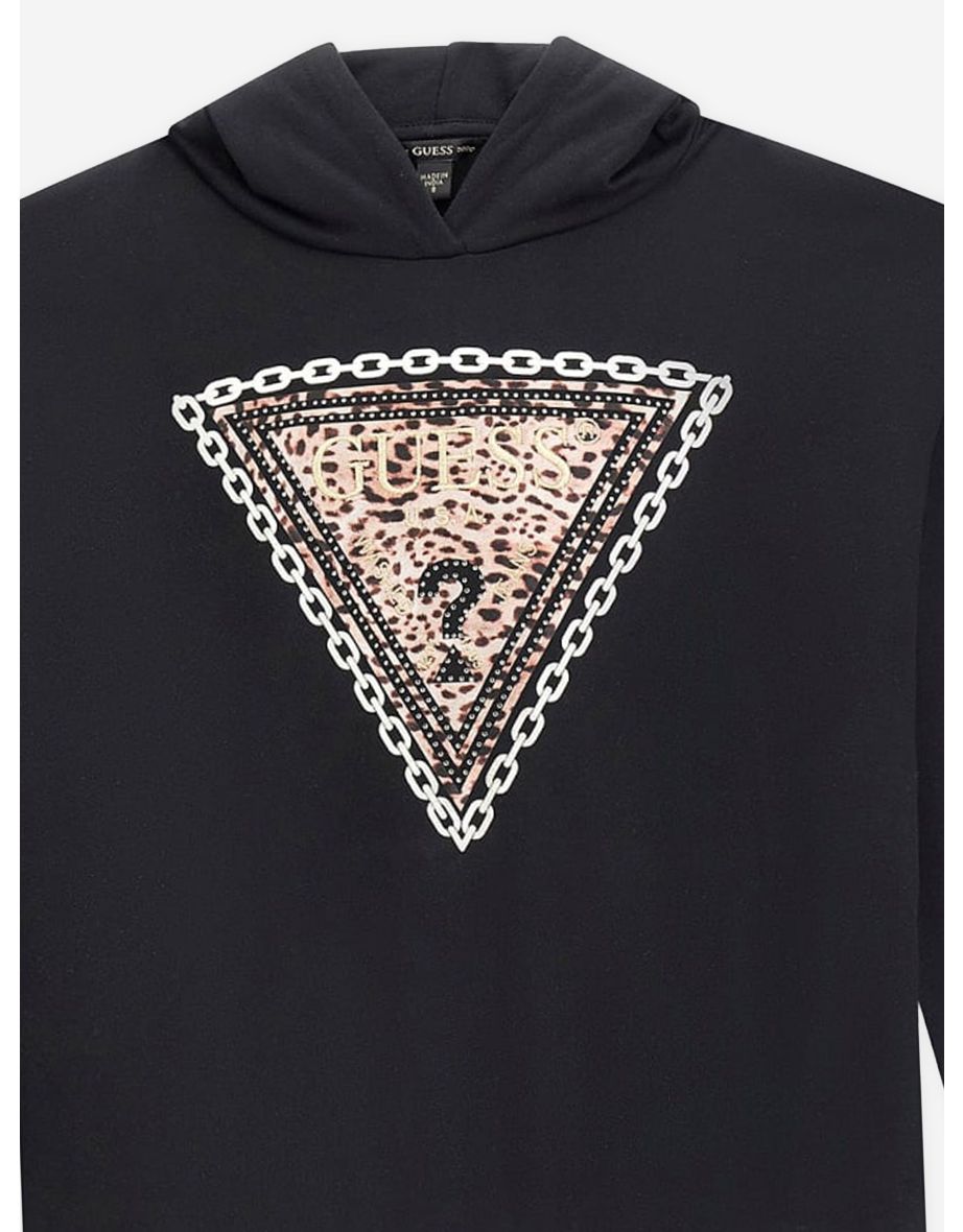 Guess Girls Logo Hoodie in Black - 3