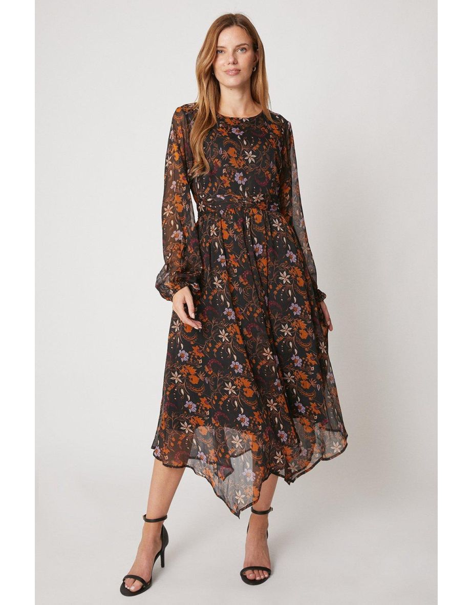 Oasis floral hotsell hanky hem dress