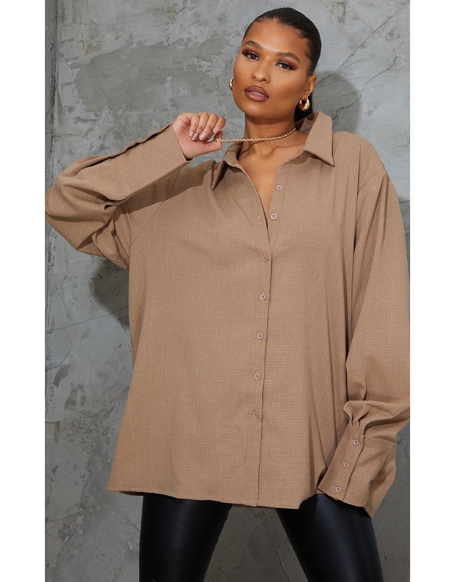 Mocha Oversized Cuff Shirt