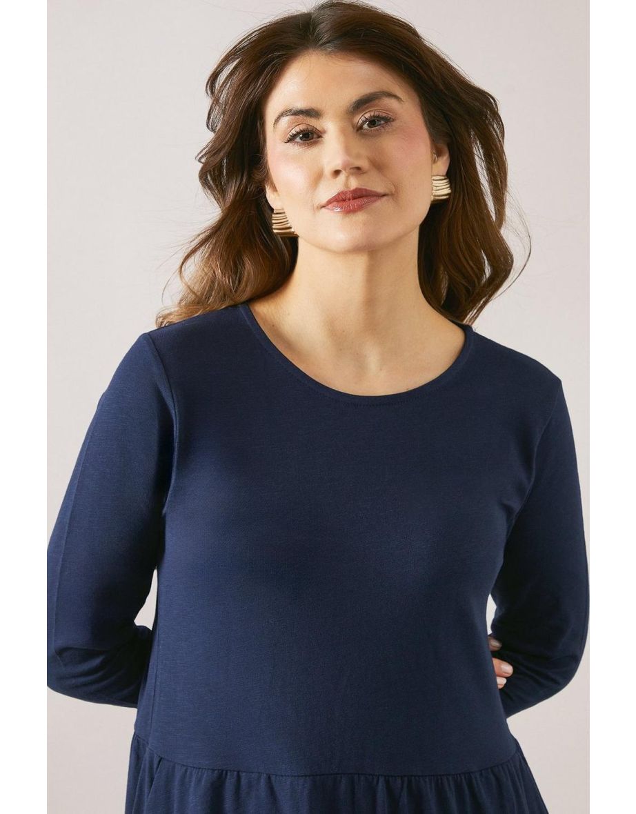 Jersey 3/4 Sleeve T-Shirt Midi Dress - 3