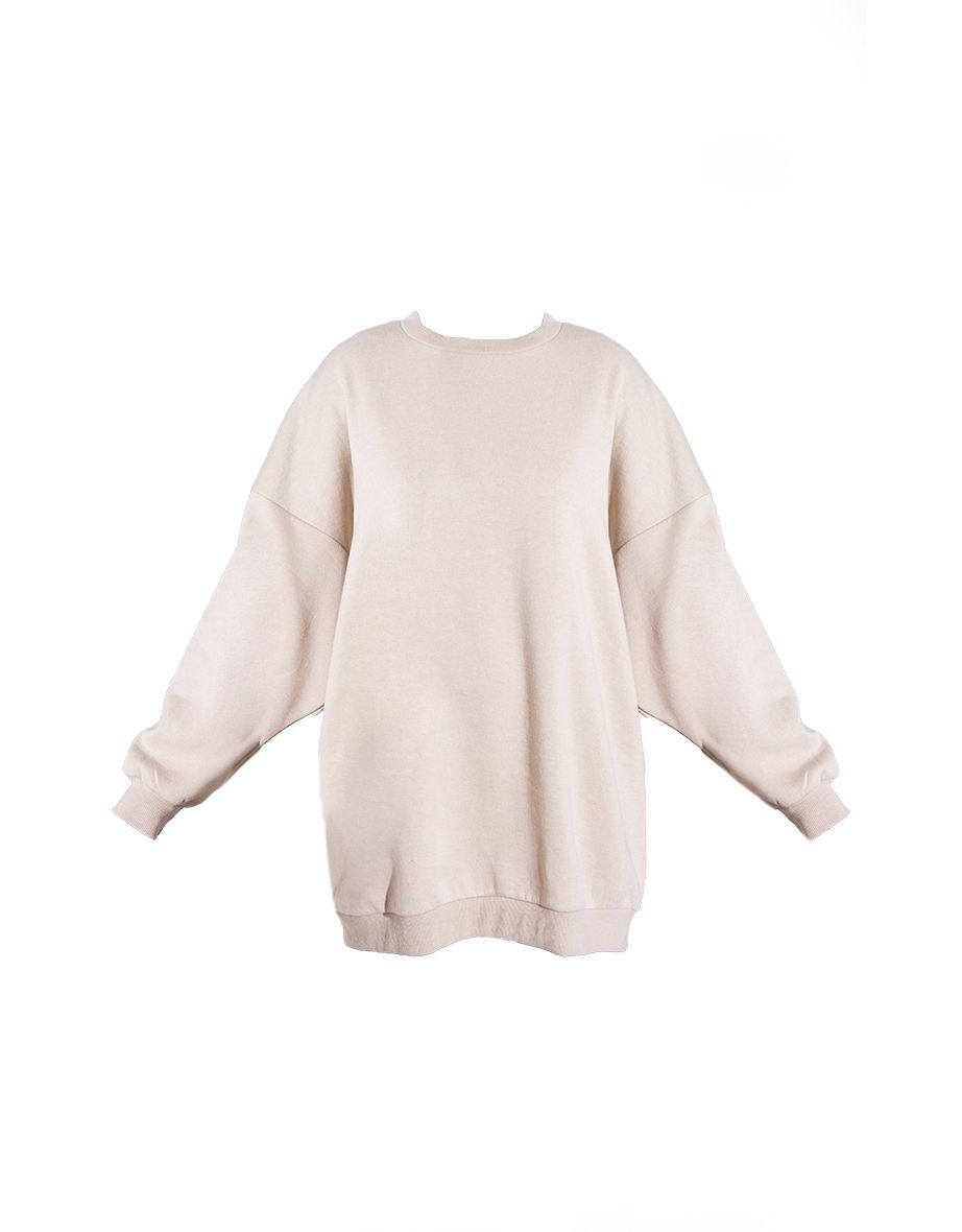 RENEW Beige Oversized Sweat Jumper Dress - 4
